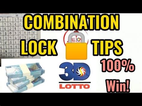 COMBINATION LOCK TIPS sa 3d lotto or swertres / STL/ watch .